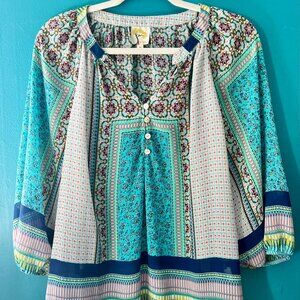 FIG & FLOWER Anthropologie Lightweight Bohemian Blouse